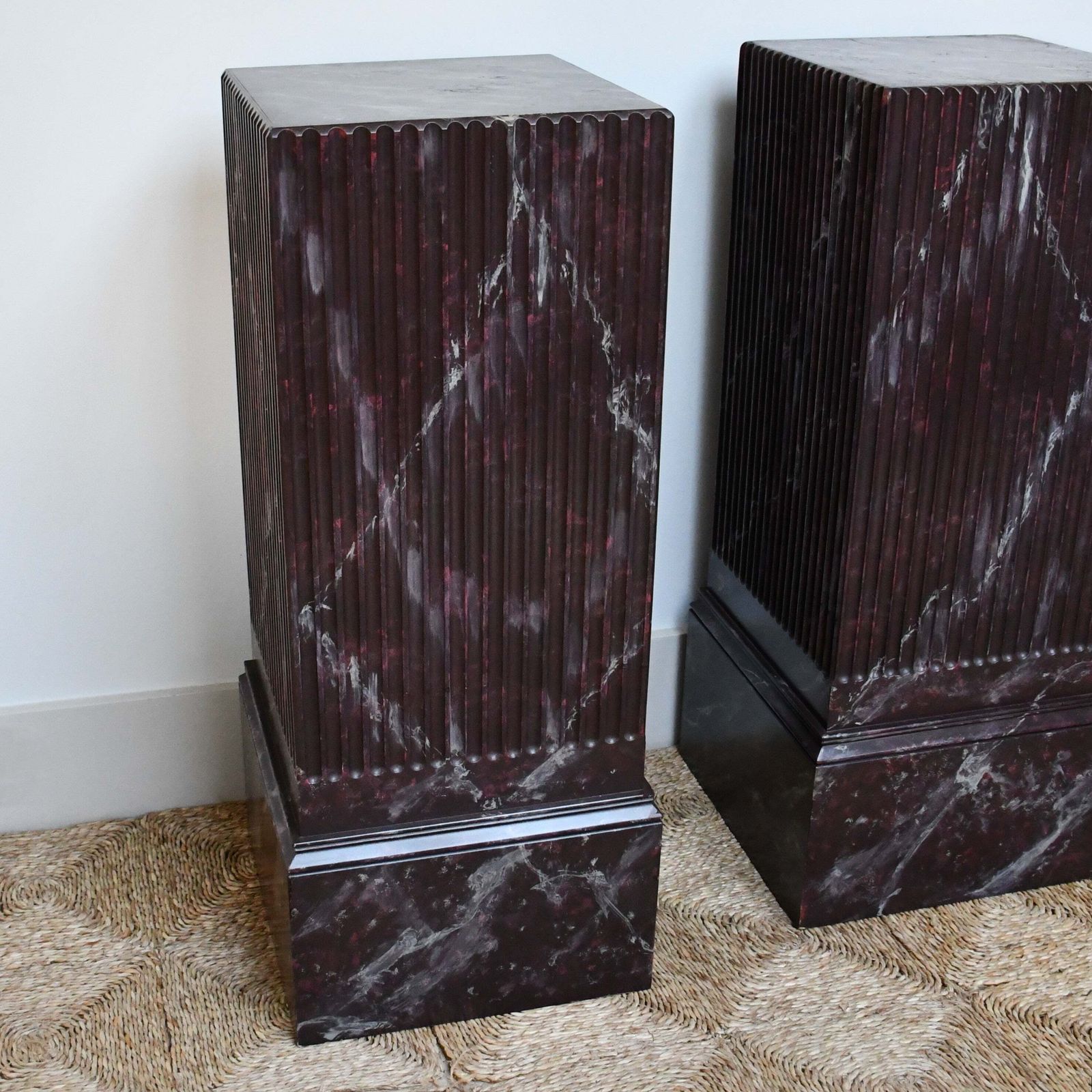 A Pair Of Vintage Faux Marble Pedestals photo buy
