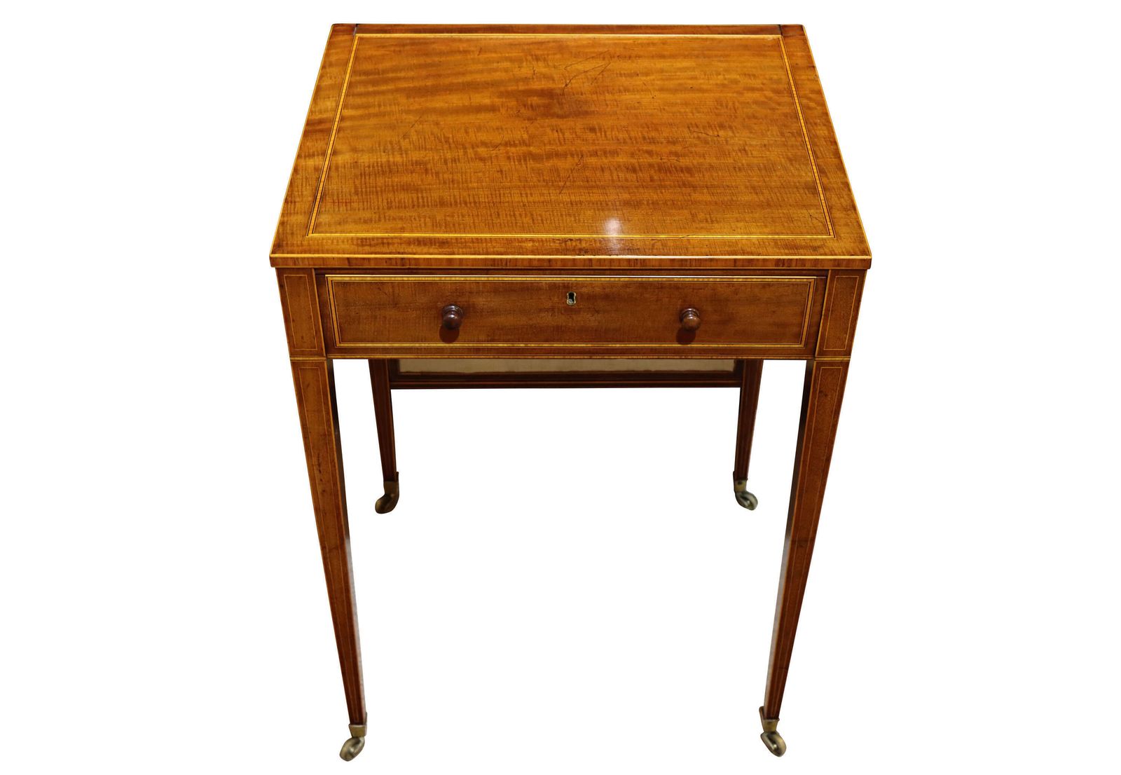 George III Sheraton Period Mahogany & Satinwood Screen Writing Table, Circa 1790 photo furniture