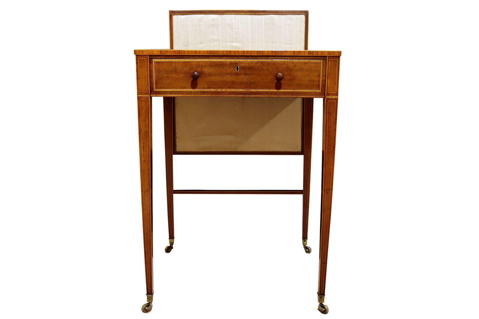 George III Sheraton Period Mahogany & Satinwood Screen Writing Table, Circa 1790 photo for sale