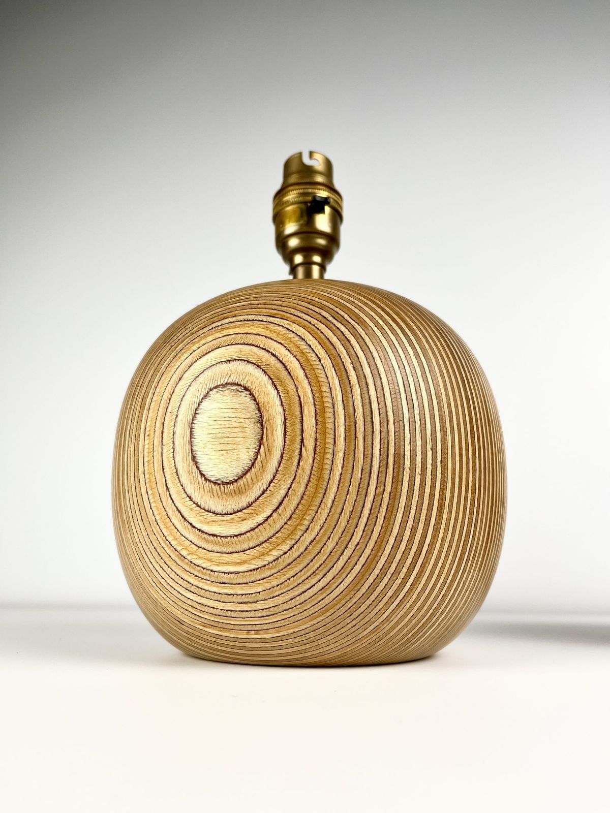 Tactile Mid Century Mixed Wood Apple Lamp Base