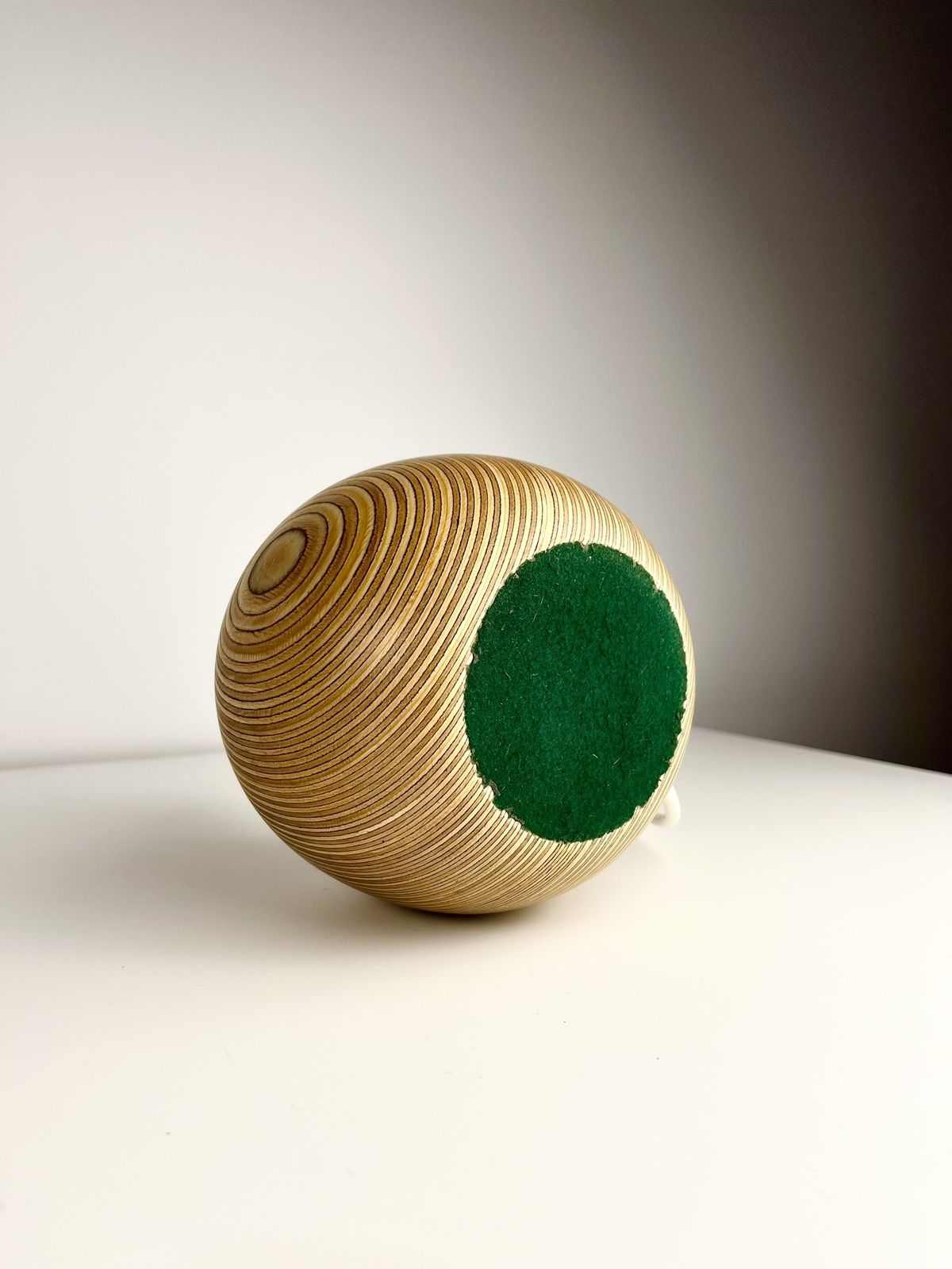 photo for sale Tactile Mid Century Mixed Wood Apple Lamp Base