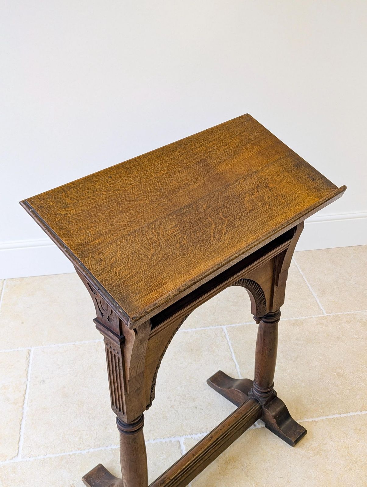 Antique Victorian Gothic Revival Oak Lectern C.1893 photo vintage