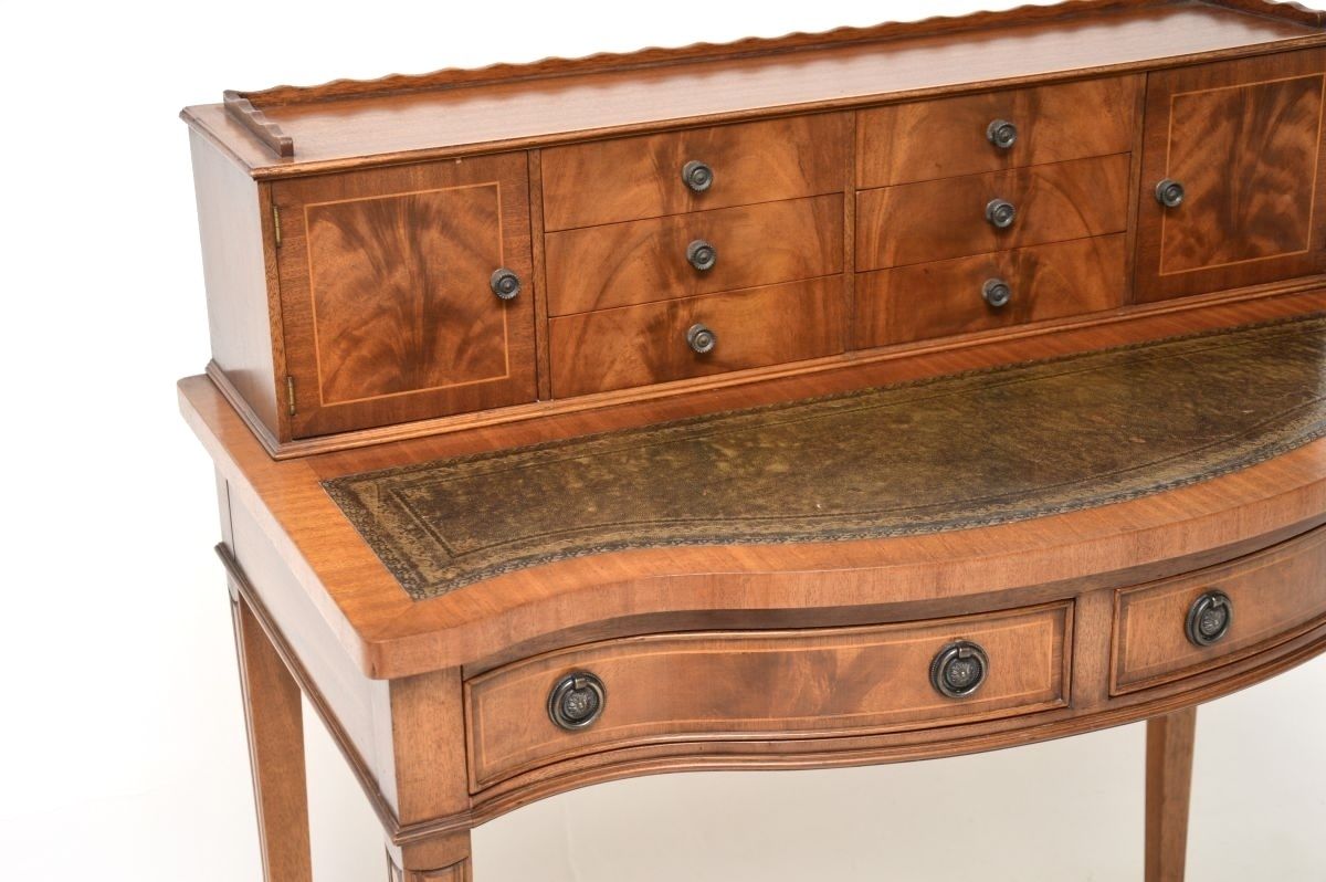 Antique Mahogany Leather Top Bonheur Du Jour Writing Desk photo Furniture