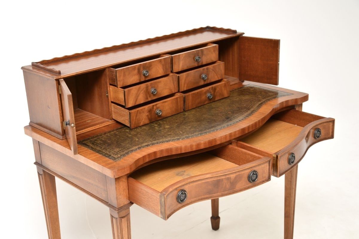 Antique Mahogany Leather Top Bonheur Du Jour Writing Desk photo buy