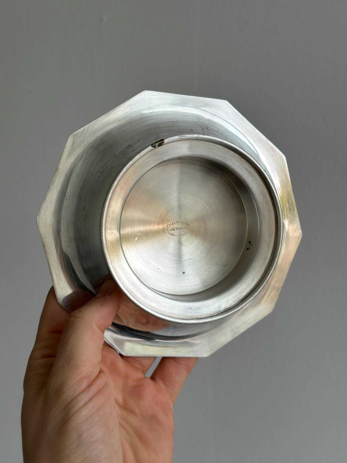 Antique Coquillor Butter Dish In Shiny Silver Metal, For Elegant Presentation Of Butter In Thin Slices, A Refined Table Object photo Home Decor