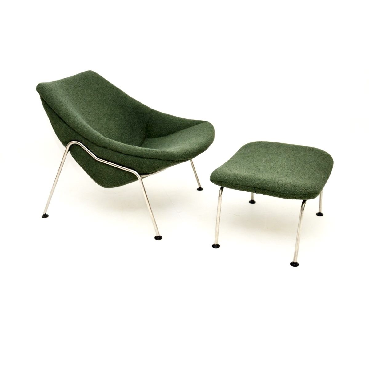 Vintage Oyster Armchair And Foot Stool photo Furniture