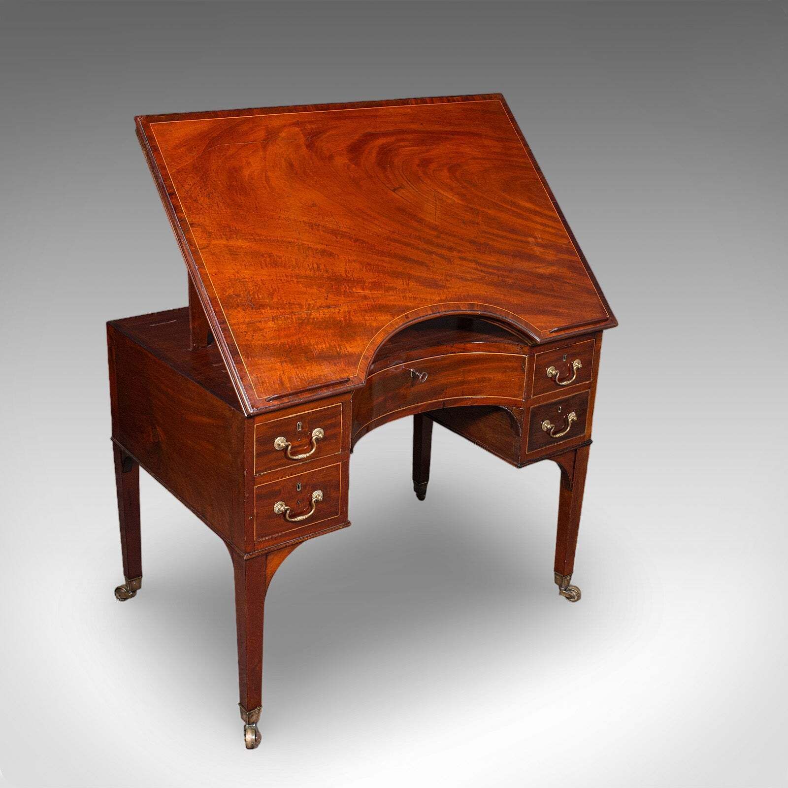Tall Antique Architect's Riser Desk, English, Metamorphic, Cartographer, Regency photo furniture