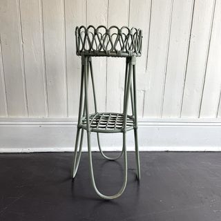 Green Wicker Jardiniere, 1970s