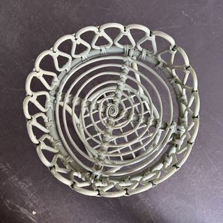 Green Wicker Jardiniere, 1970s photo for sale