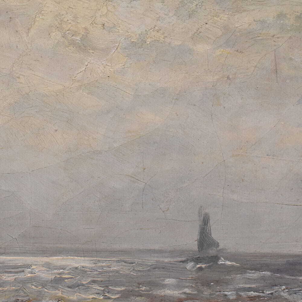 Waves And Sailing Boat Painting, Kees Terlouw, , Oil On Canvas, 20th Century, photo vinterior