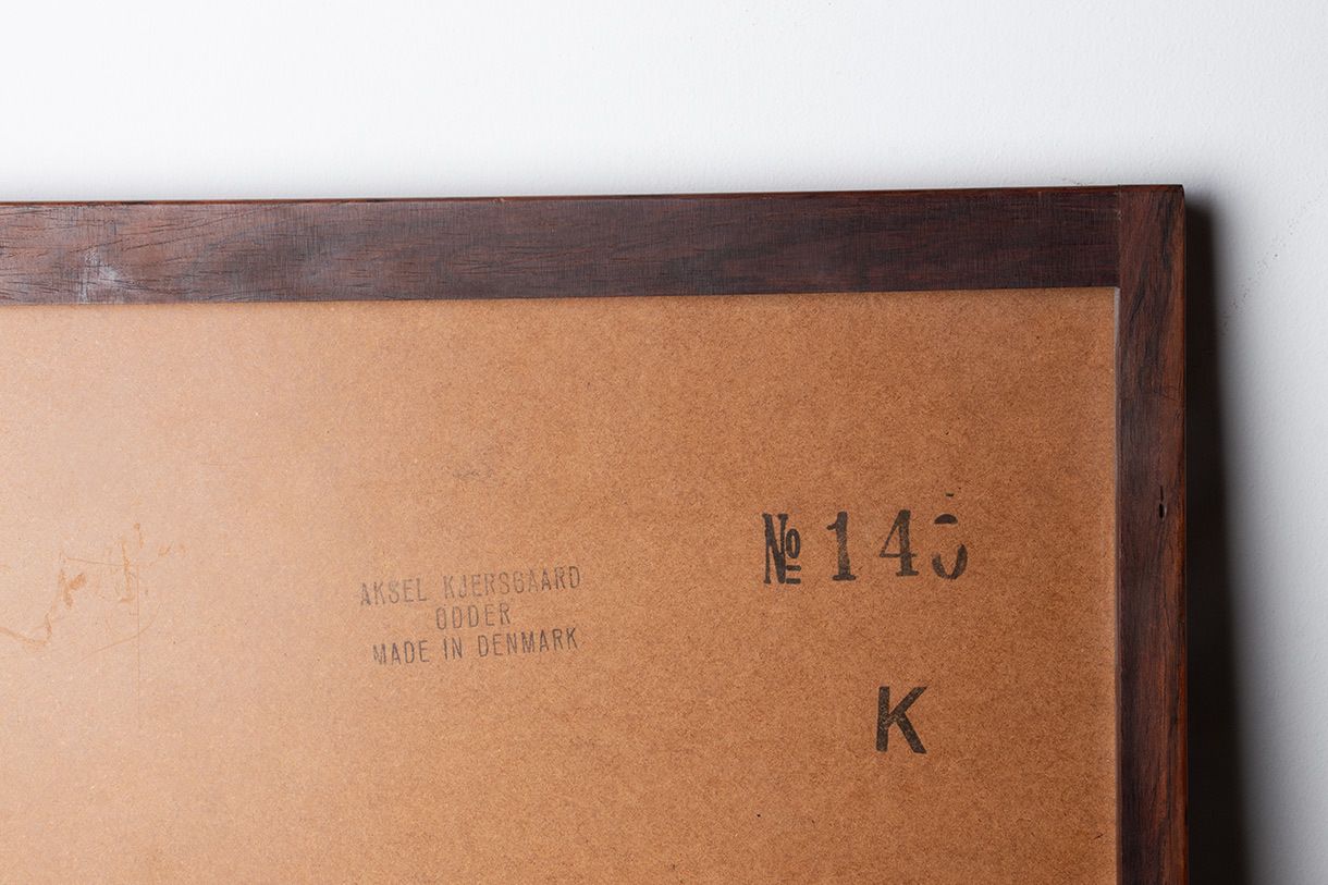 2000.0 Grand miroir en palissandre par Aksel Kjesgaard pour Odder, 1960 photo