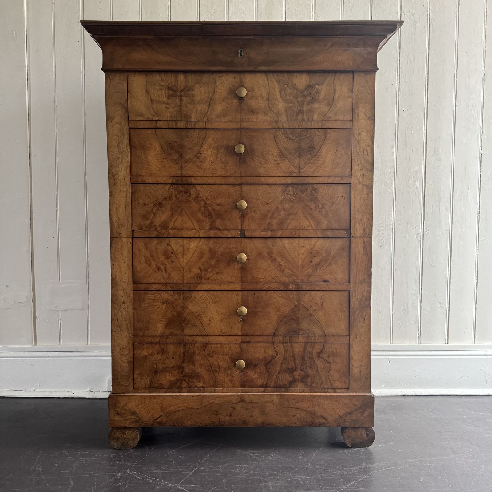 French Walnut Tallboy, 1800s, Antique photo furniture