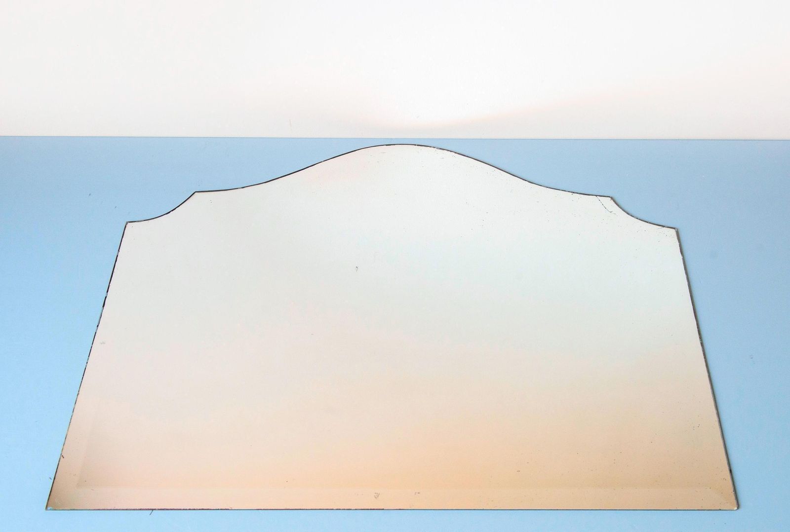 272.0 Art Deco Mantel Mirror With Beveled Glass – Carved Wood Frame, C. 1920 photo