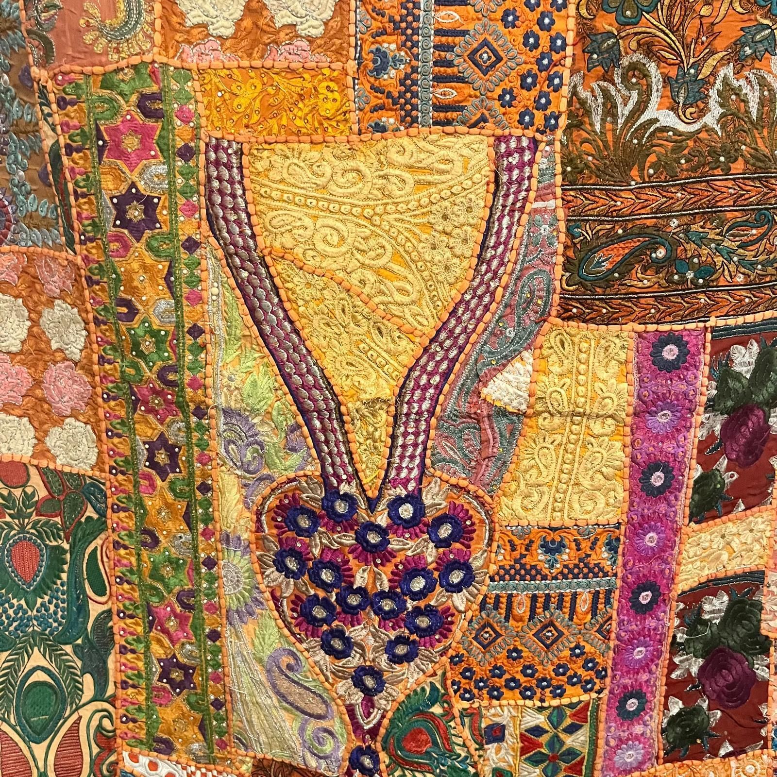Large Vintage Indian Handmade Tapestry Decorative Wall Hanging photo Art