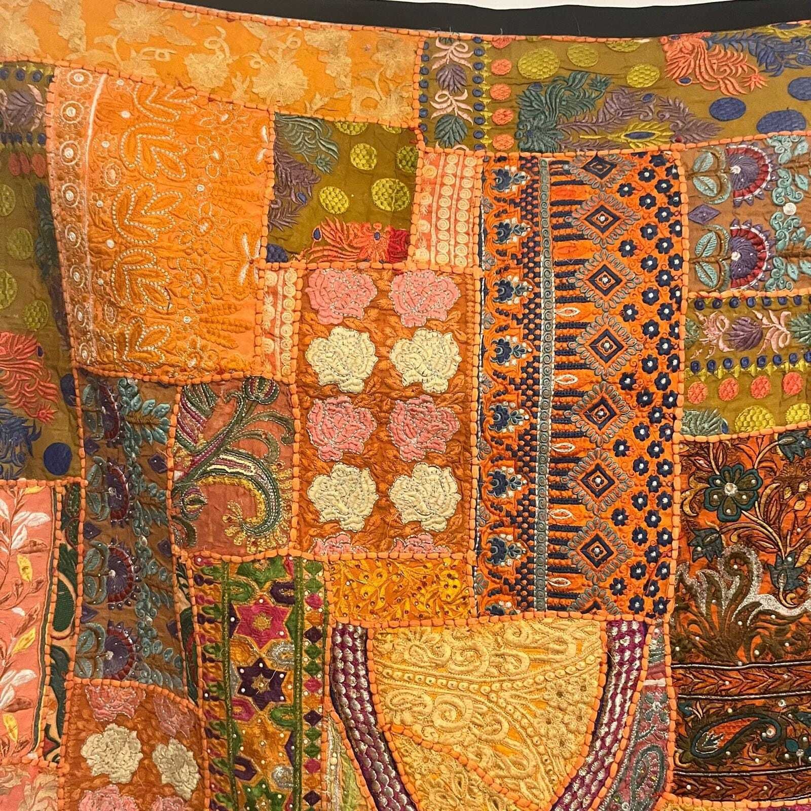 Large Vintage Indian Handmade Tapestry Decorative Wall Hanging photo 275.0
