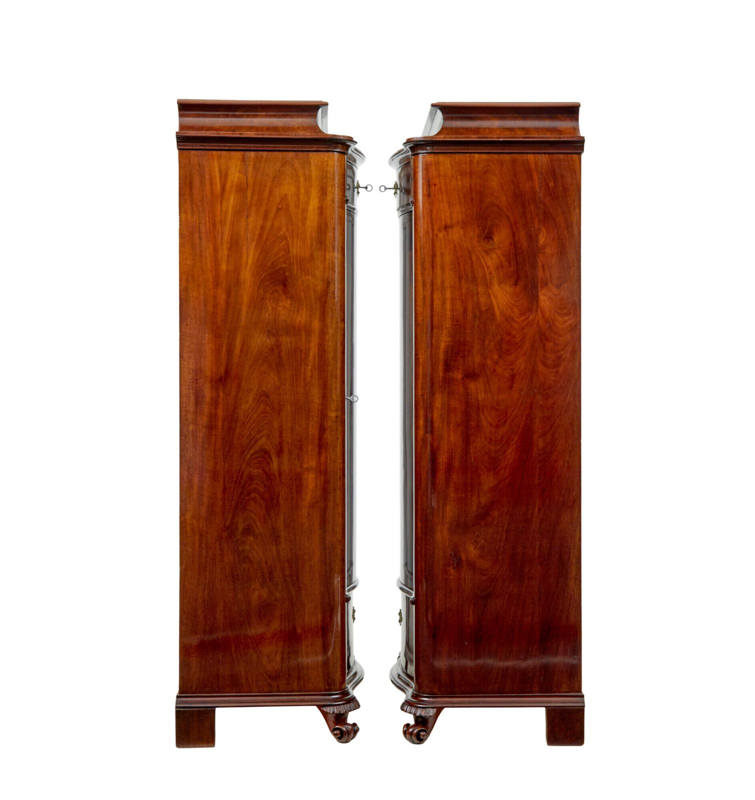 Scandinavian Pair Of 19th Century Serpentine Shaped Cupboards photo vintage
