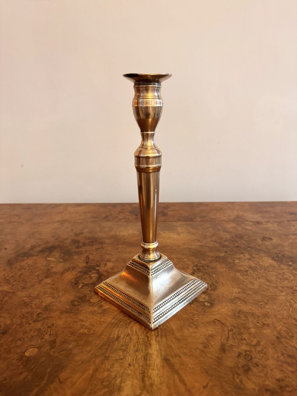 Elegant Quality Pair Of Antique Brass Candlesticks photo furniture