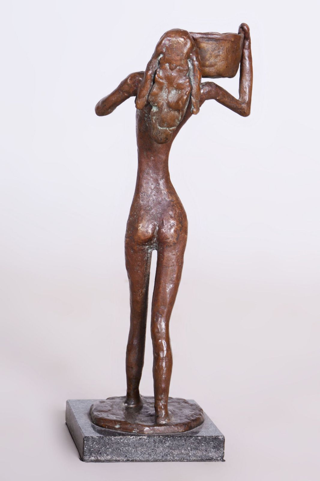 Original Art Deco Sculpture Of Girl With A Bucket, Bronze, Czech, 1930s photo for sale