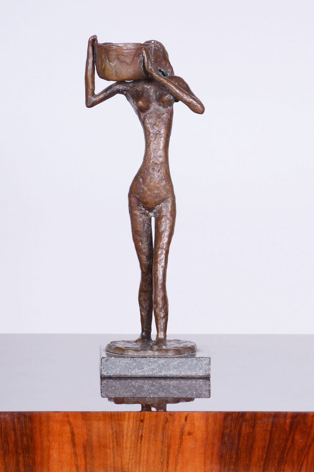 Original Art Deco Sculpture Of Girl With A Bucket, Bronze, Czech, 1930s photo buy