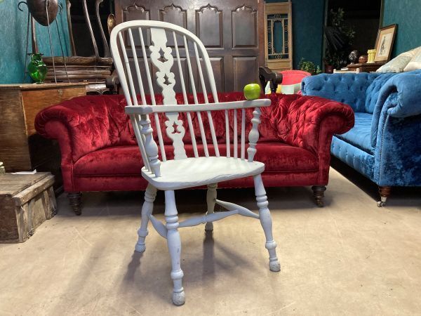 A Charming Antique Later Painted Windsor Armchair