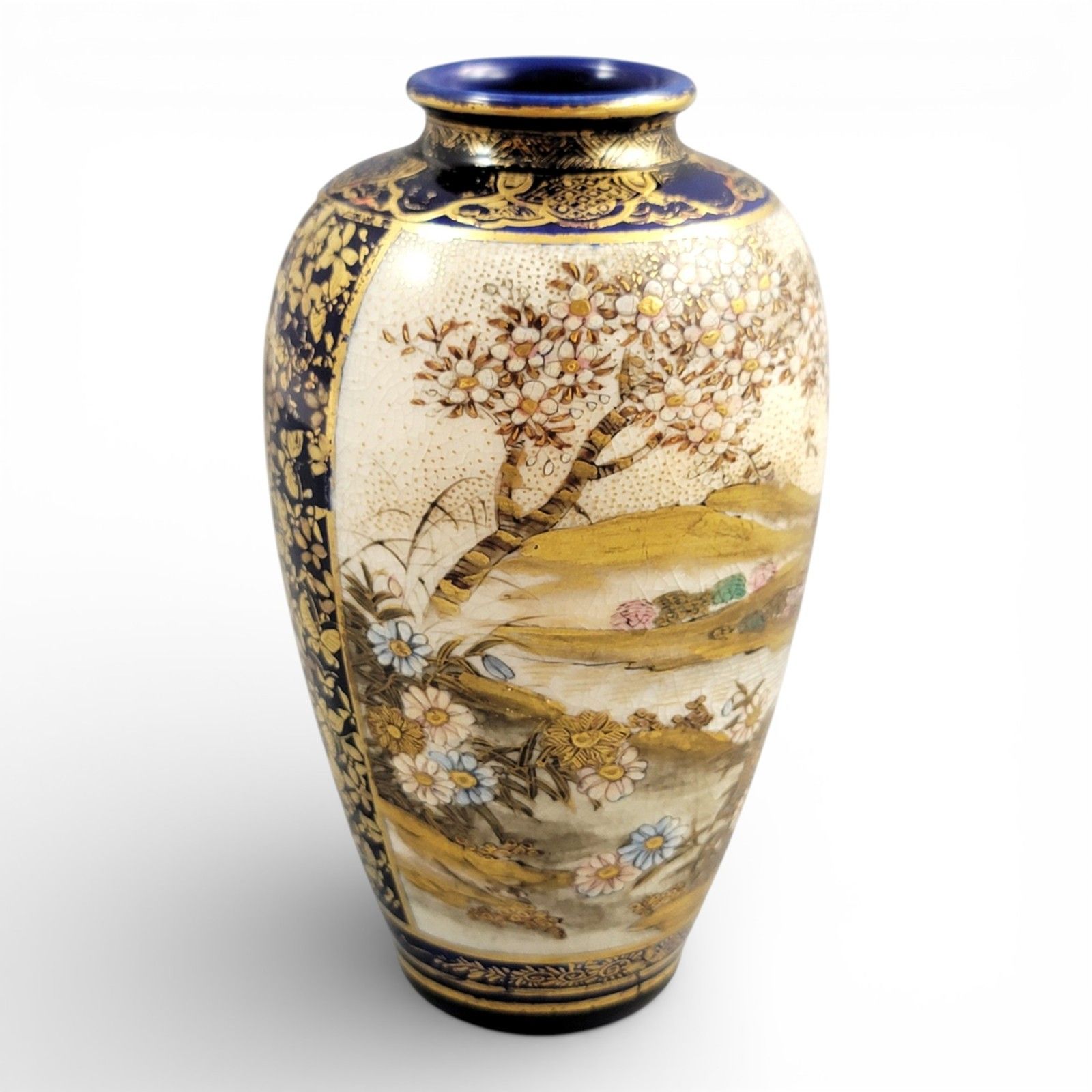 Antique Fine Porcelain Meiji Satsuma Vase, Kinkozan Circle, C.1890 photo for sale