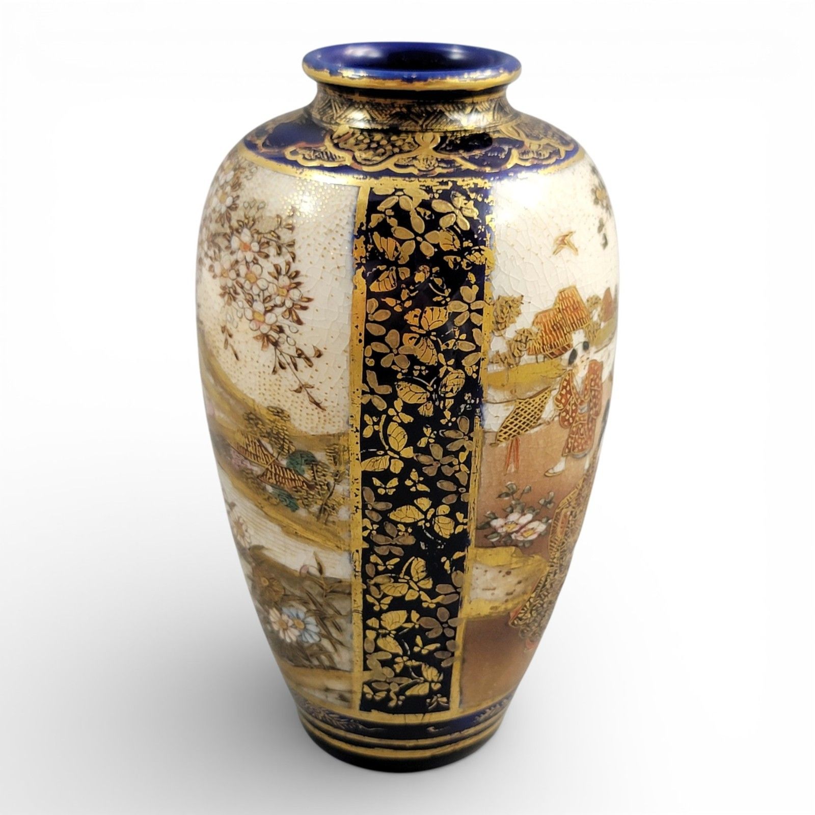 Antique Fine Porcelain Meiji Satsuma Vase, Kinkozan Circle, C.1890 photo 1400.0