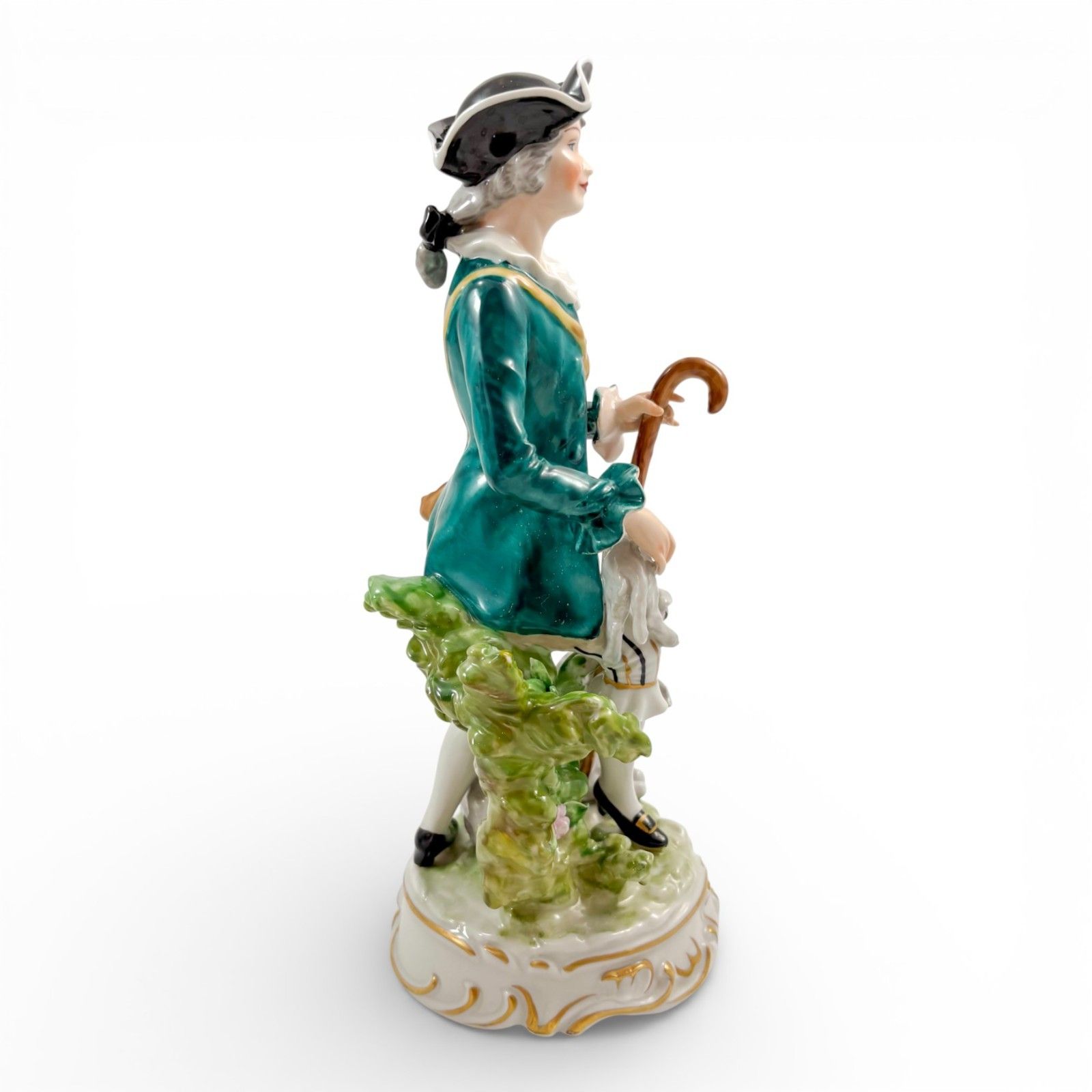Home Decor Antique German Porcelain Shepherd & Shepherdess Figurines Pair Pastoral photo