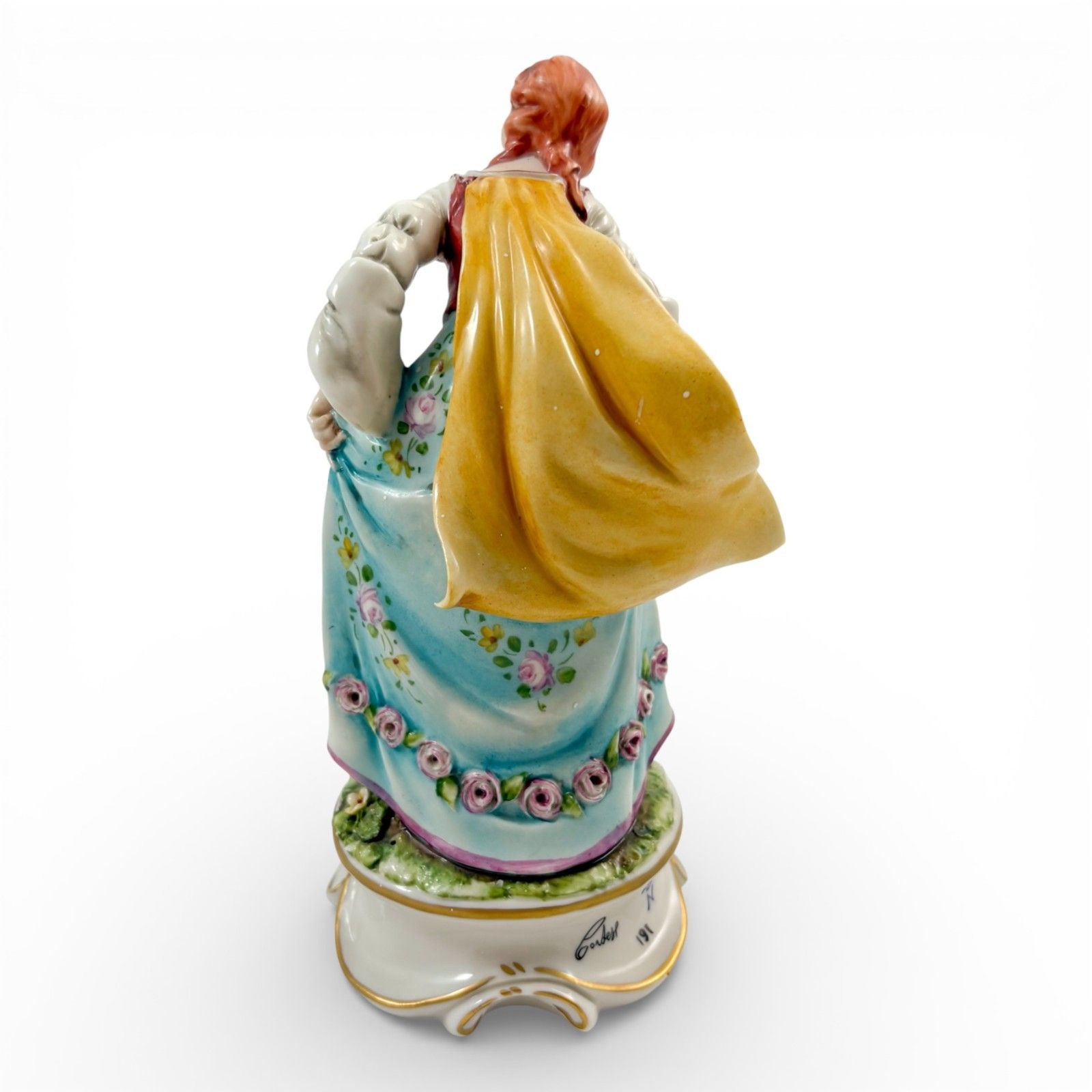 Capodimonte Porcelain Figurine Germano Cortese Italian Woman Figure Mid 20th C photo Home Decor