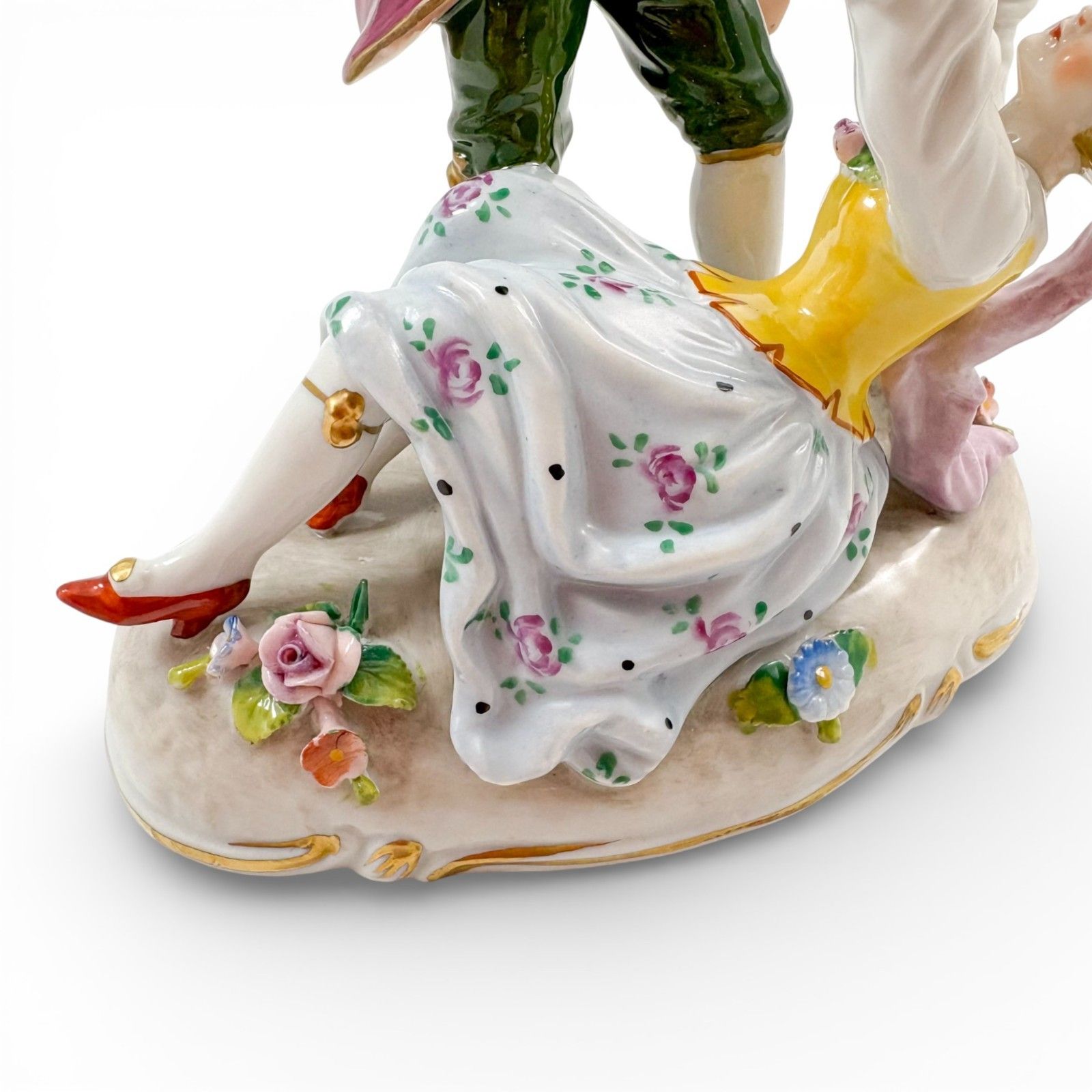 photo for sale Sitzendorf Porcelain Courting Couple Figurine Rococo Revival German Antique