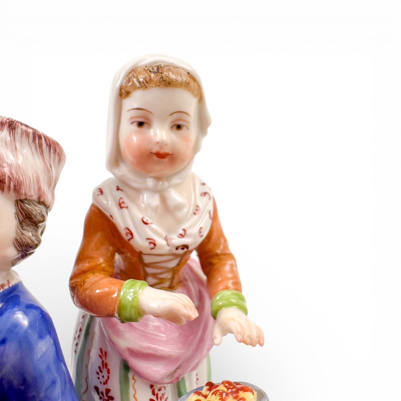 photo for sale Antique Ludwigsburg Porcelain Figurine Tyrolean Couple At Work, German, C. 1890