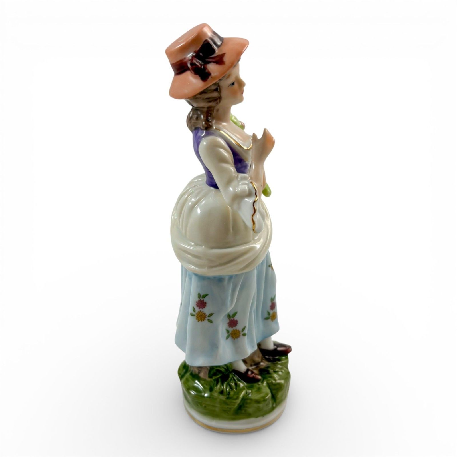 Sitzendorf Style Porcelain Flower Girl Figurine, Hand Painted, Mid 20th Century photo 115.0