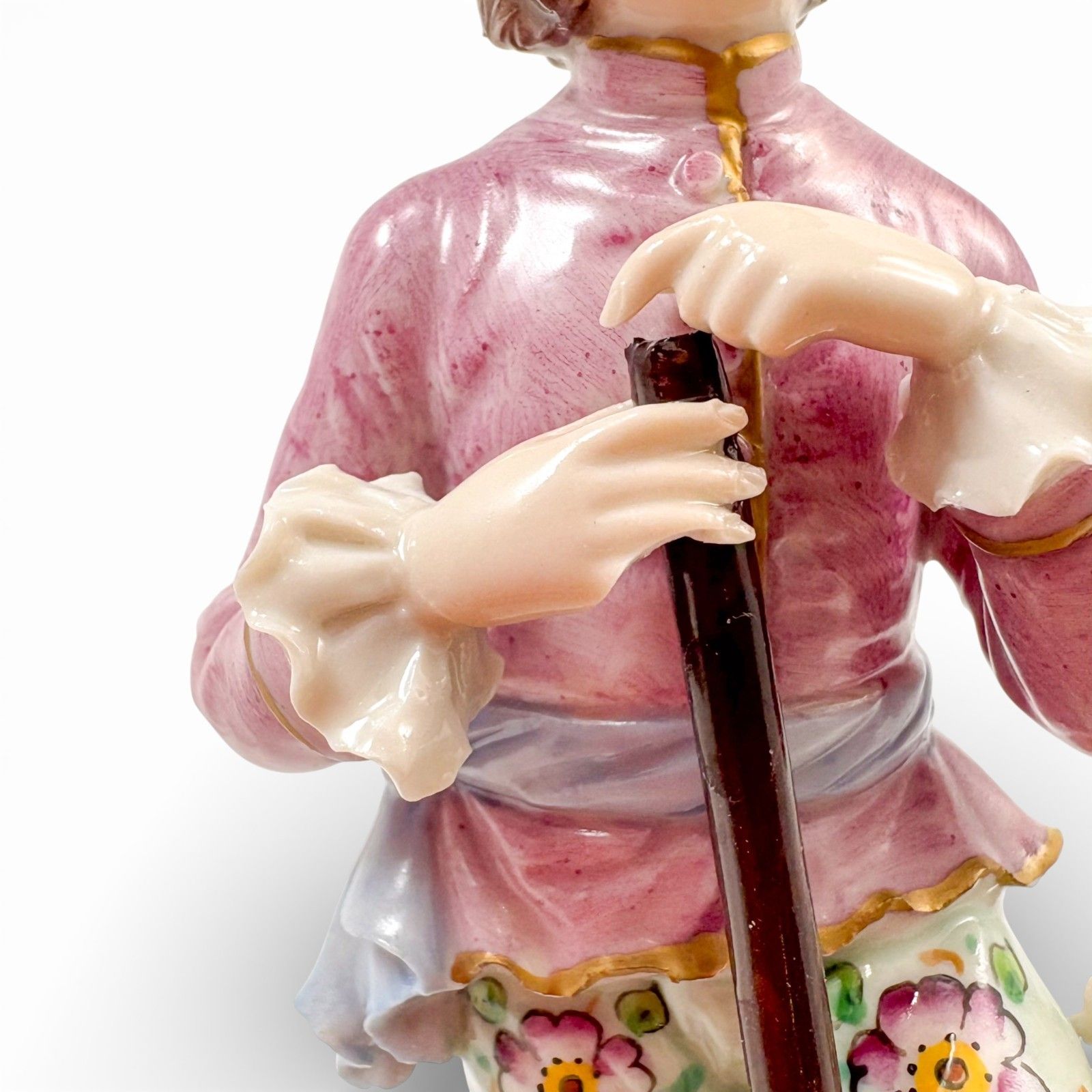 100.0 Antique German Sitzendorf Porcelain Figurines Pair Floral Sellers C.1930s photo