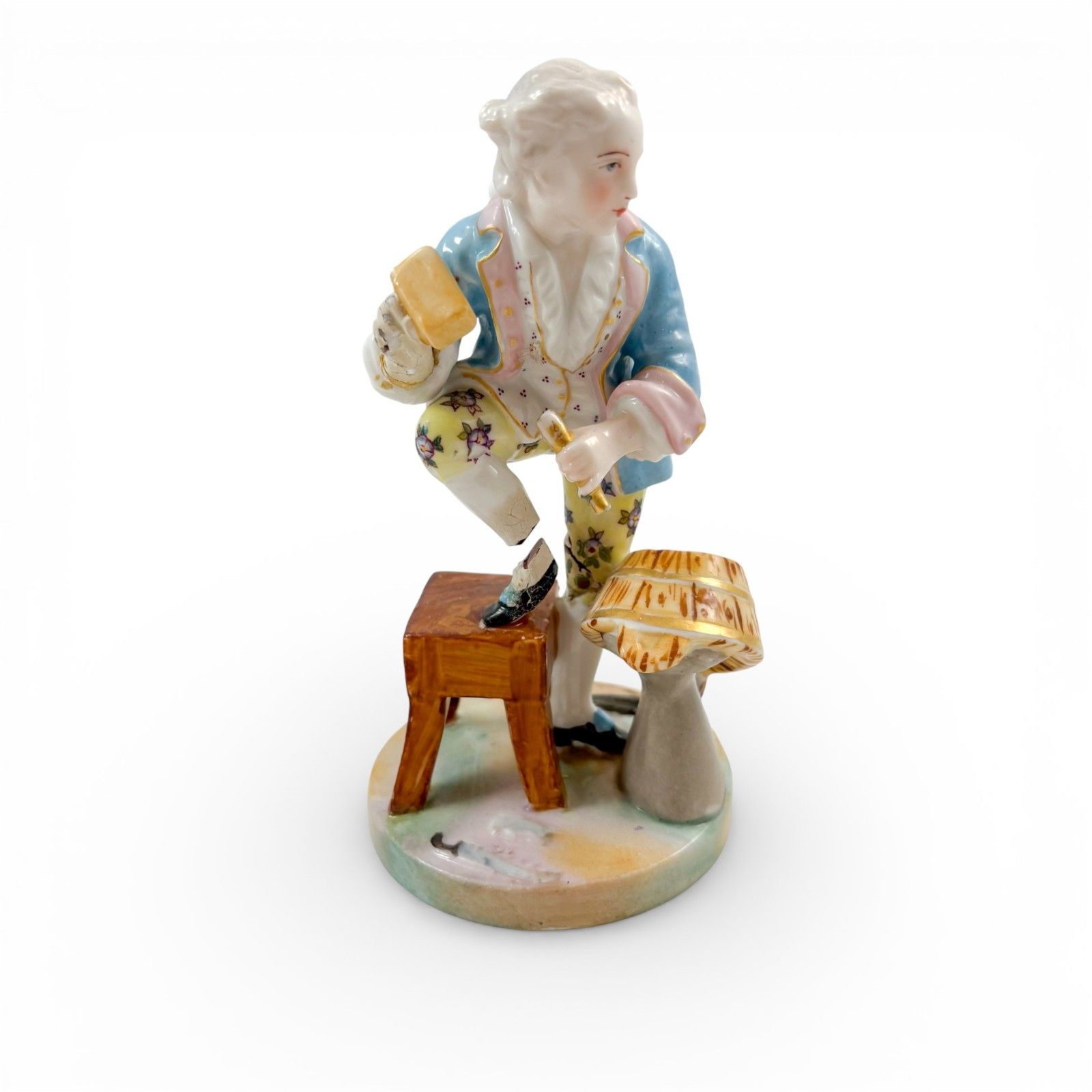 Antique Dresden Porcelain Rococo Revival Figure Of A Young Man, German, C. 1890s photo furniture