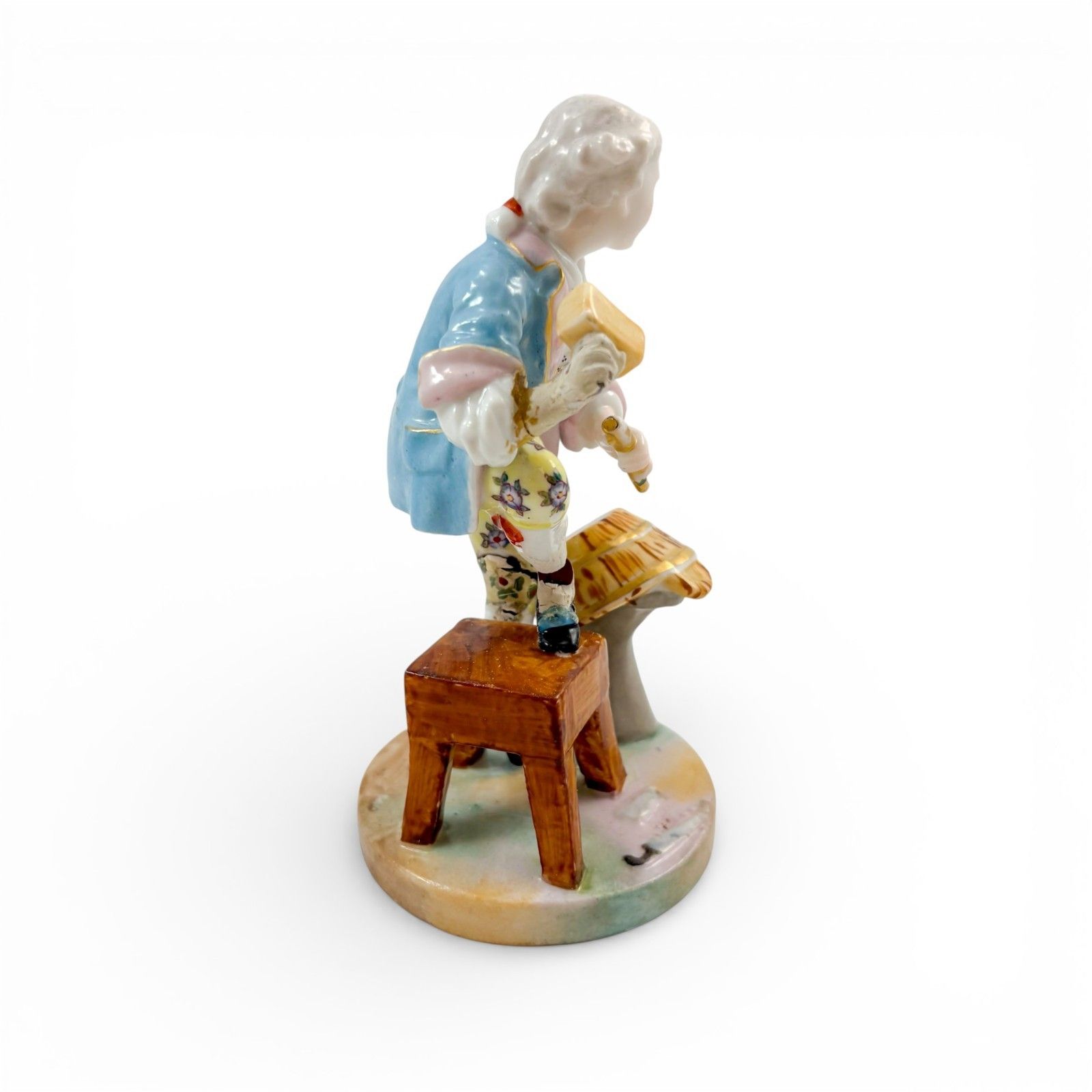 Antique Dresden Porcelain Rococo Revival Figure Of A Young Man, German, C. 1890s photo for sale