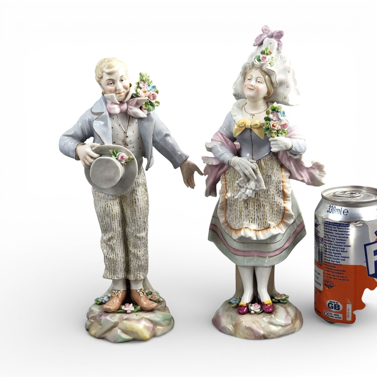 photo buy Antique Volkstedt Pair Of German Porcelain Figures, Late 19th Century
