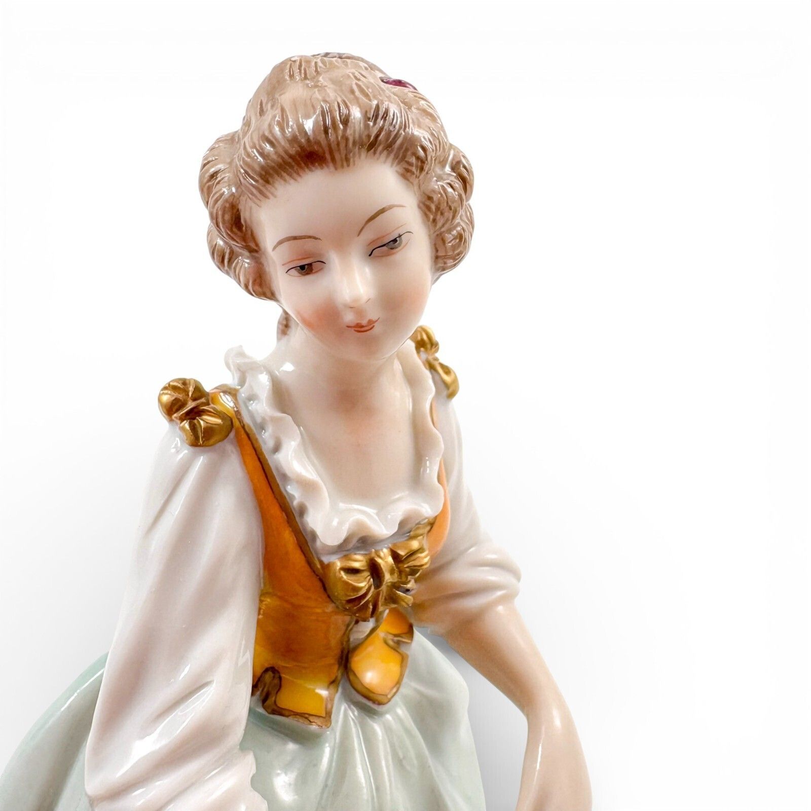 photo furniture Antique Sitzendorf Porcelain Figurine Lady Gardener Watering Can Germany C.1930s
