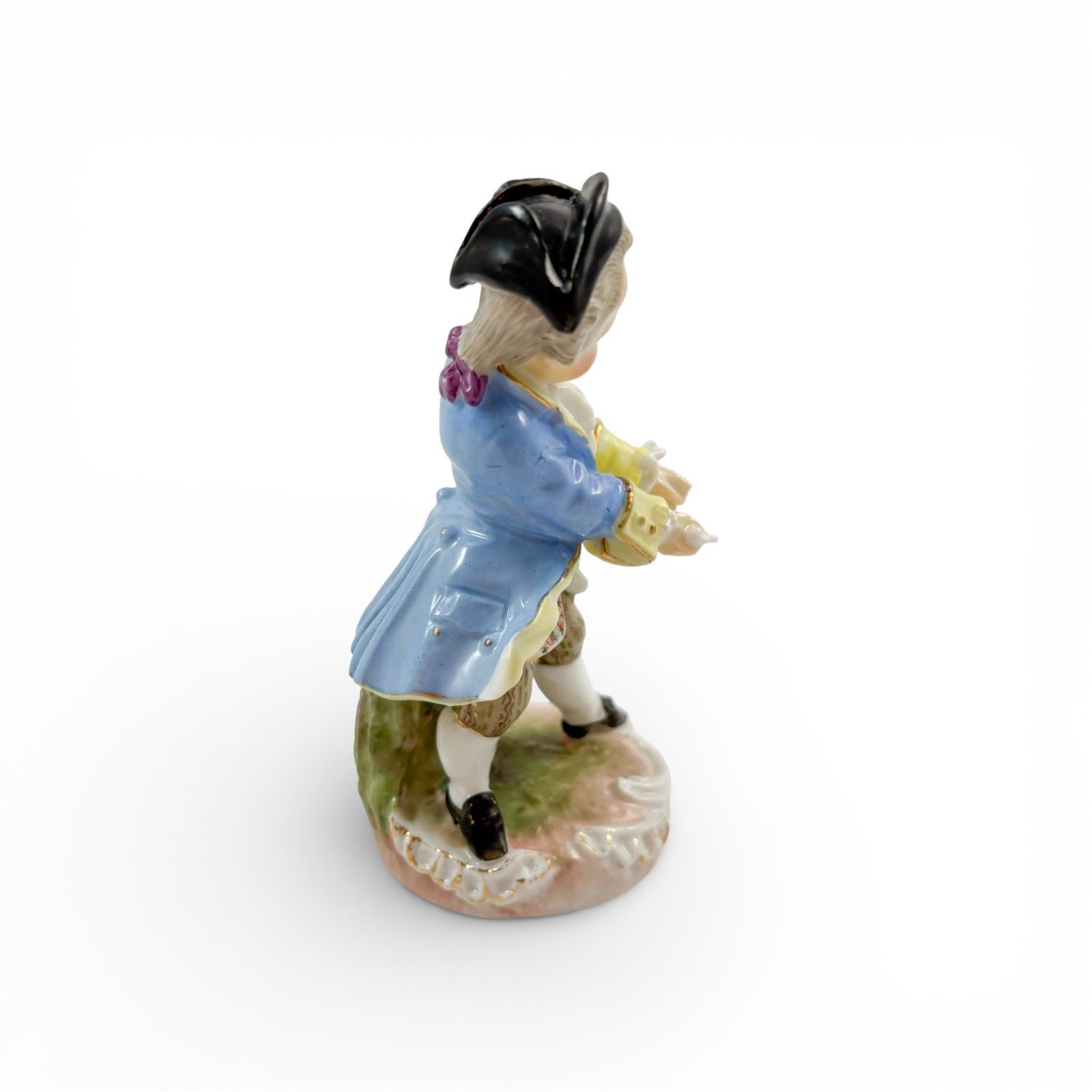 Antique Dresden Porcelain Courtly Boy Figurine With Letter, Rococo Style C. 1900 photo 115.0