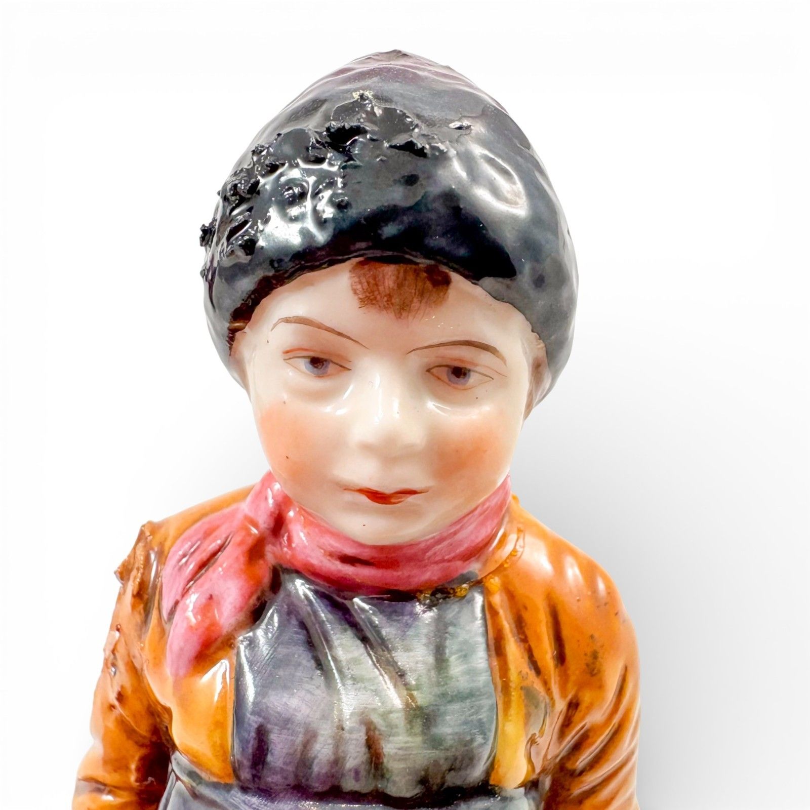 photo vintage Antique German Porcelain Beggar Children Figurines Pair Kämmer Volkstedt 1920s