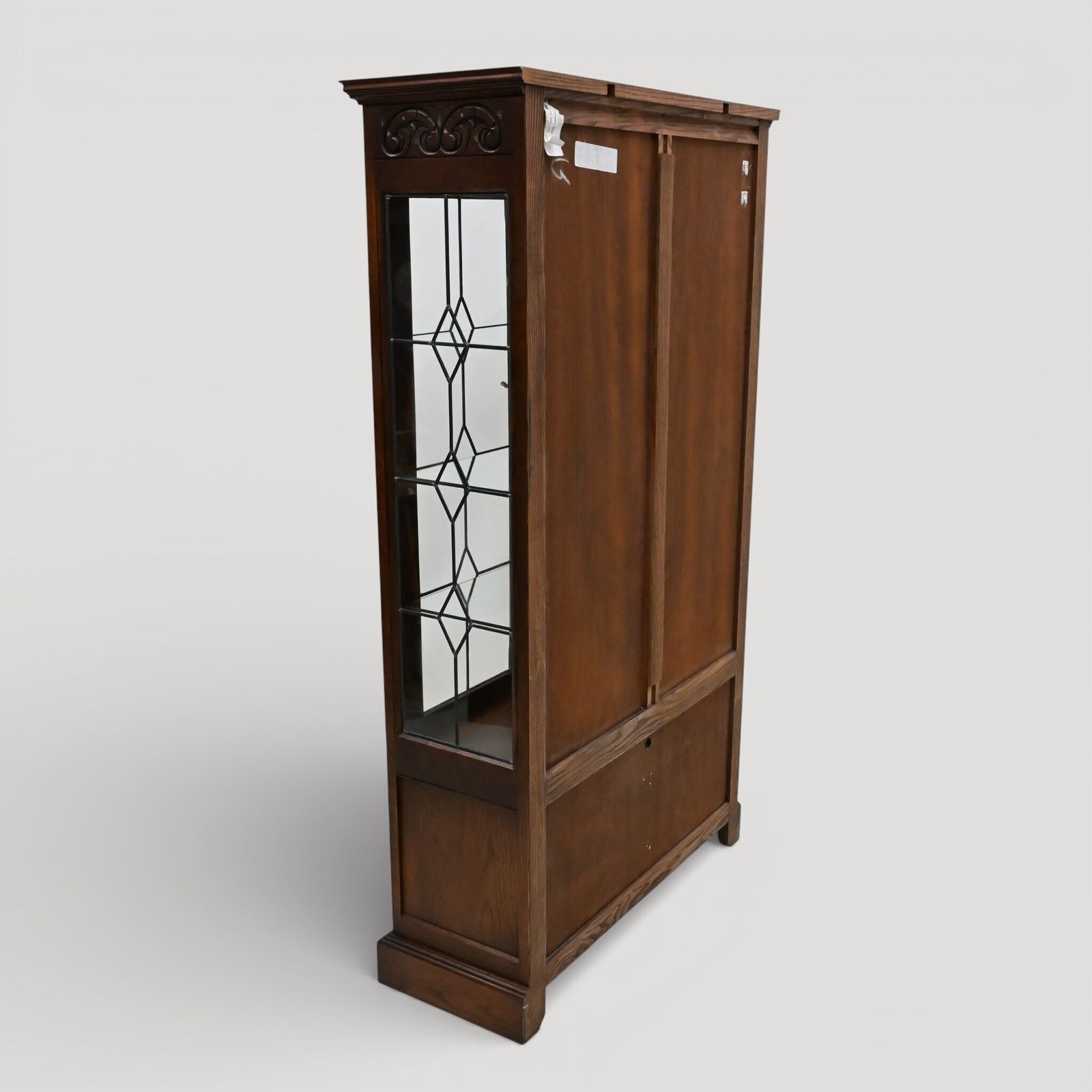 Old Charm Display Cabinet 3 Shelves Tudor Brown Free Uk Delivery* photo for sale
