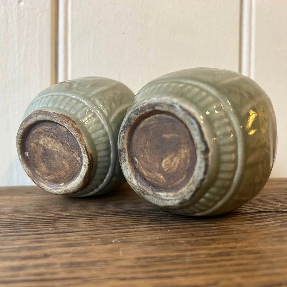 Pair Of Chinese Celadon Glazed Pots photo vinterior