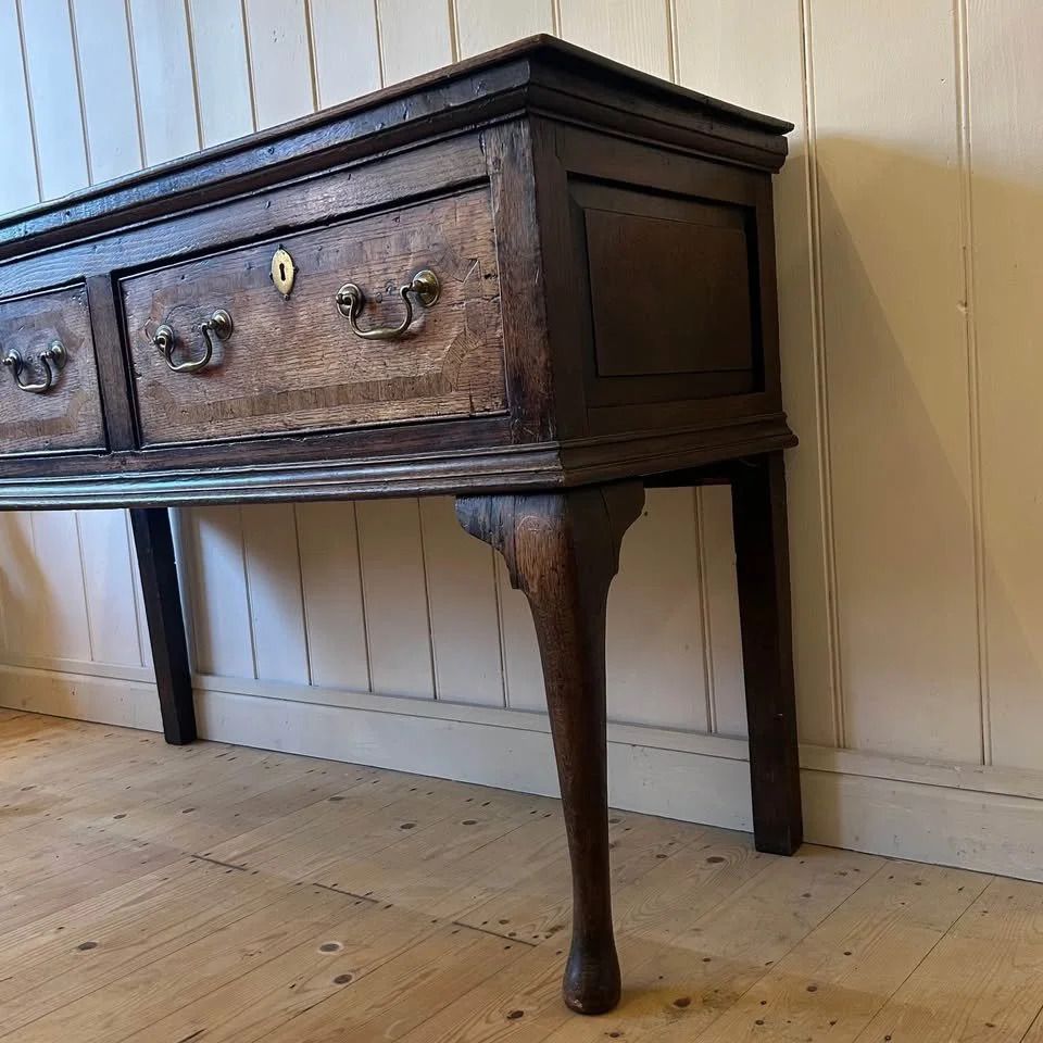 George III Oak Dresser Base, 1800s photo vintage