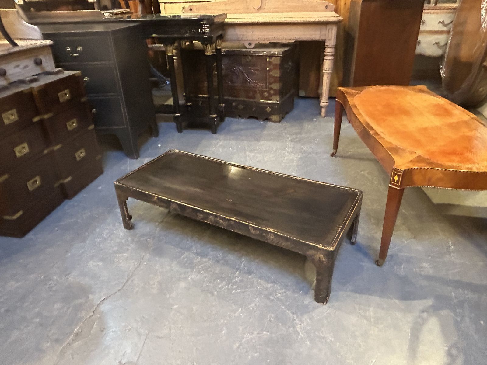 Antique Chinese Lacquered Coffee Table photo vintage