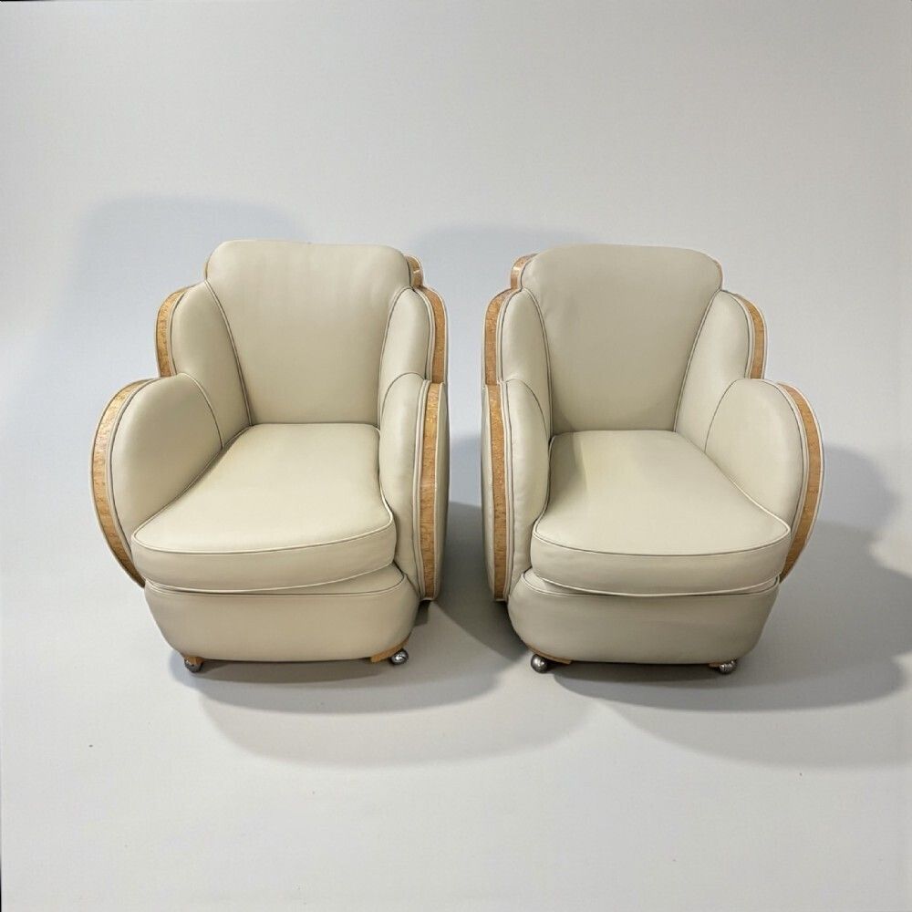 Pair Of Art Deco ‘Cloud’ Armchairs By Harry And Lou Epstein
