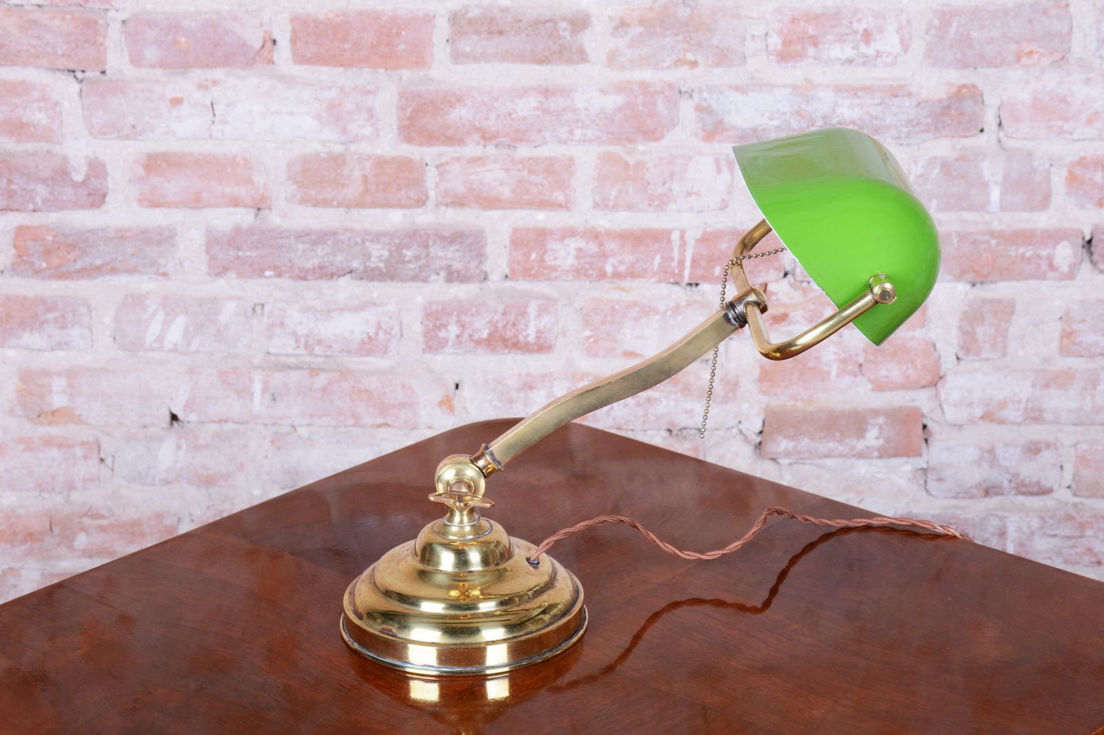 photo furniture Restored Art Deco Table Lamp, By Franta Anýž, Brass, Glass, Czech, 1920s