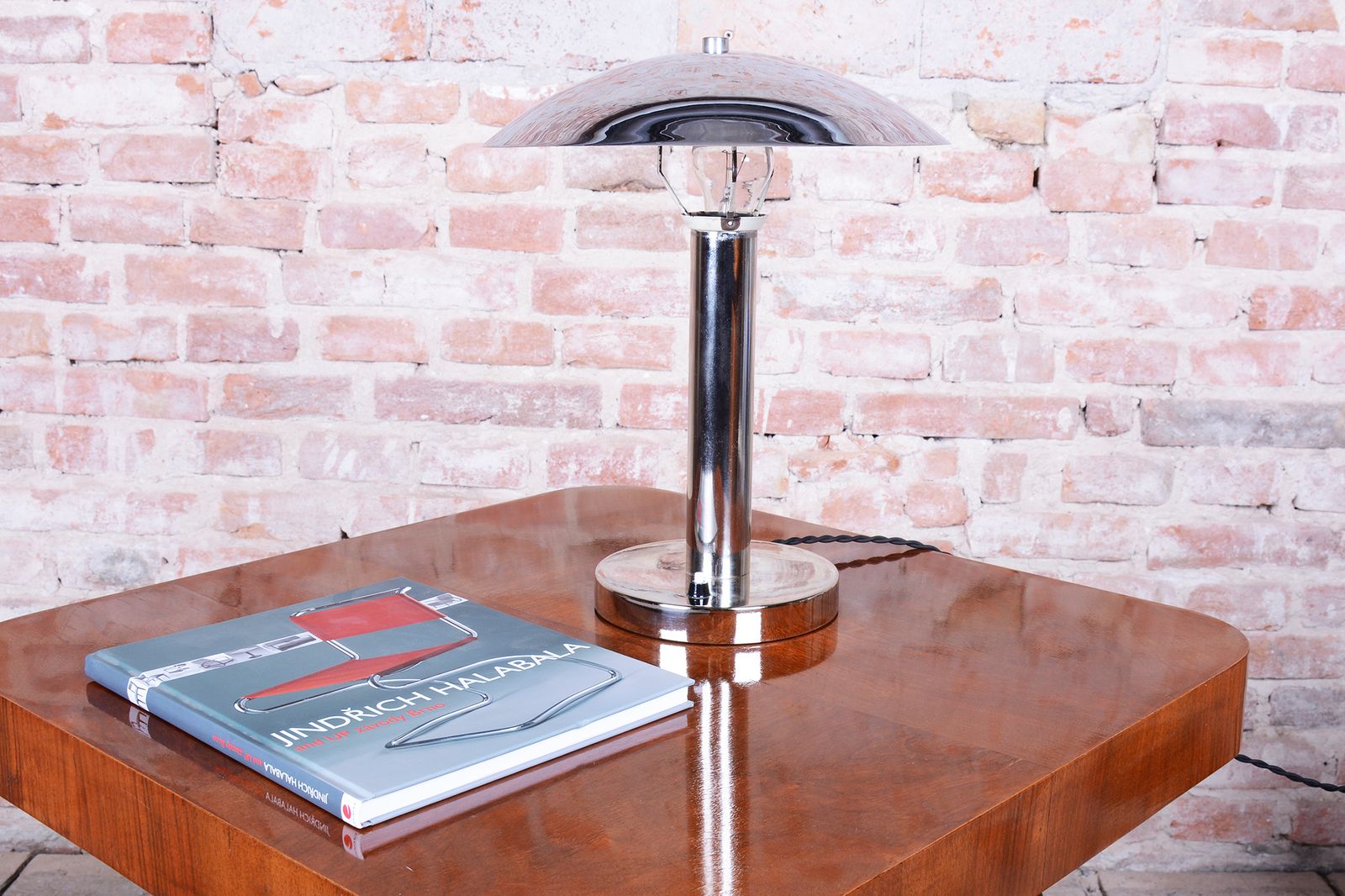 Restored Bauhaus Table Lamp, By Miroslav Prokop, Chrome, Steel, Czech, 1930s photo 550.0