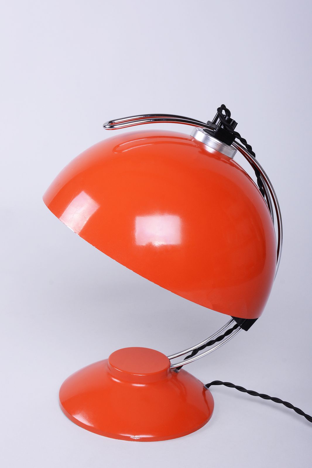 Original Mid Century Table Lamp, Chrome Plated Steel, Paint, Czech, 1970s