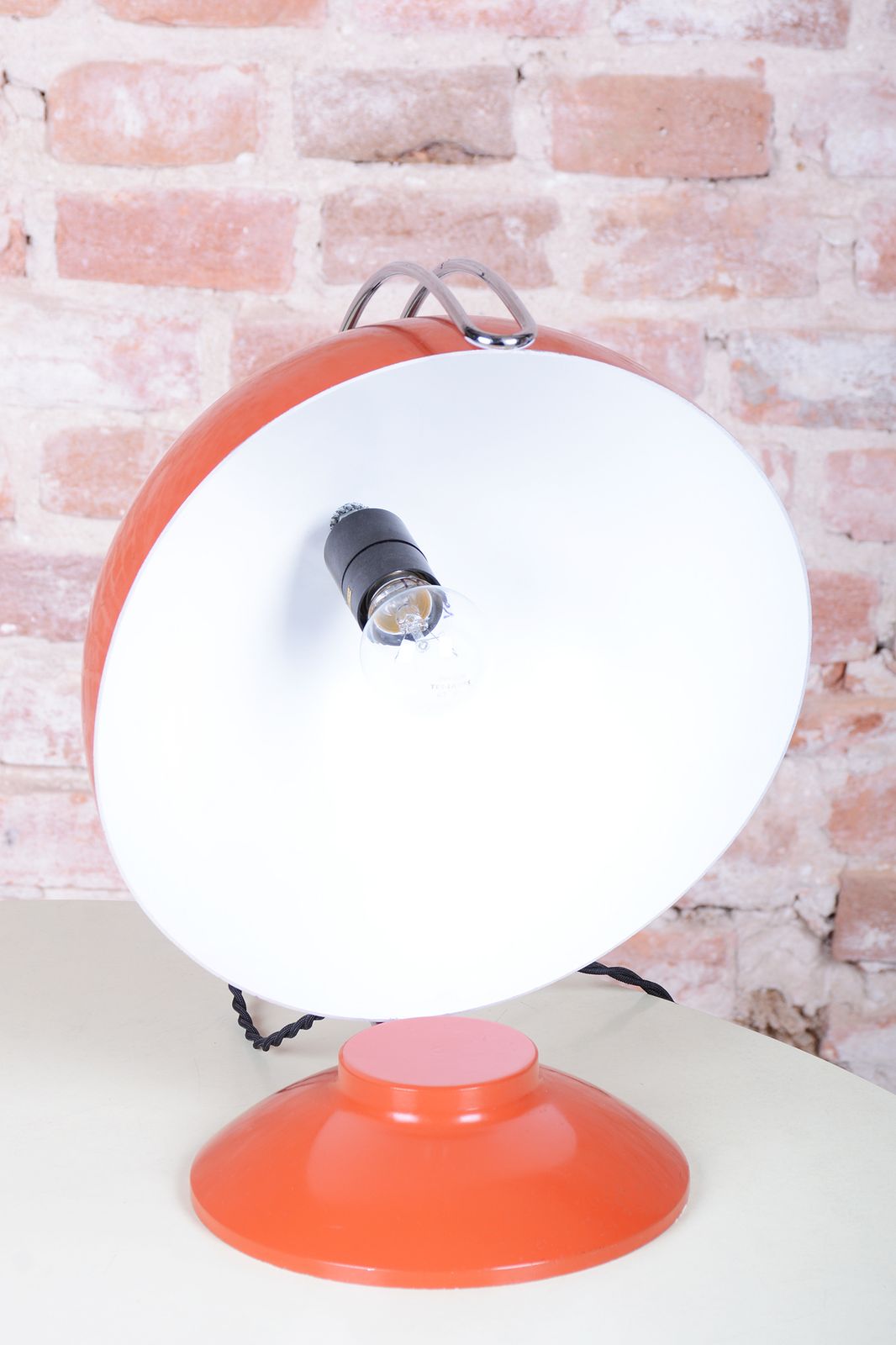 photo for sale Original Mid Century Table Lamp, Chrome Plated Steel, Paint, Czech, 1970s