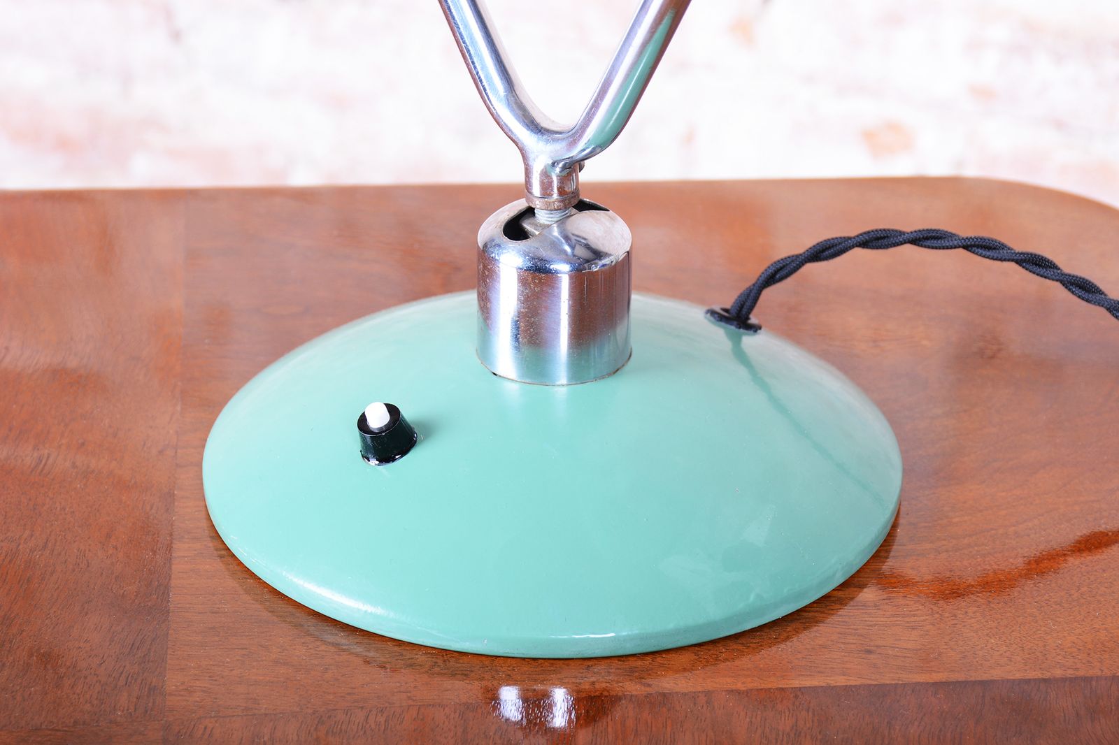 450.0 Original Mid Century Table Lamp, By Napako, Chrome Plated Steel, Czech, 1950s photo