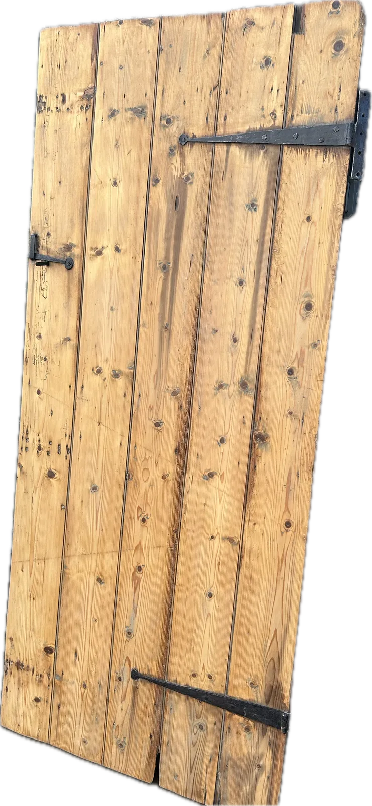 Authentic 5 Plank Beaded Ledged Door With Original Ironmongary In Pitched  Pine. photo furniture