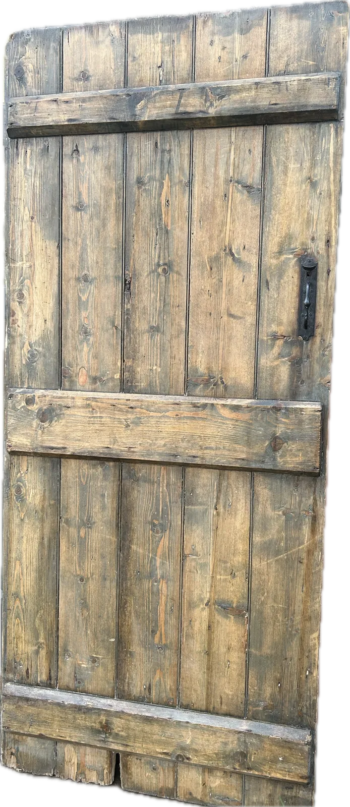 Authentic 5 Plank Beaded Ledged Door With Original Ironmongary In Pitched  Pine. photo for sale